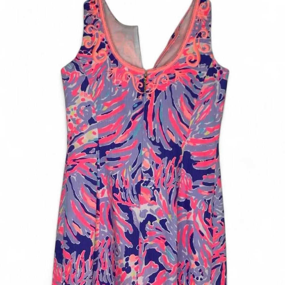 RARE Lilly Pulitzer Lyssa Shift Shrimply Sleeveless Dress Pink Purple Blue Sz 6 - Picture 6 of 7